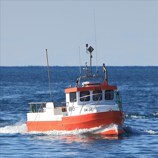 Small offshore commercial fishing boat 6915 Elí GK-35 from Iceland.