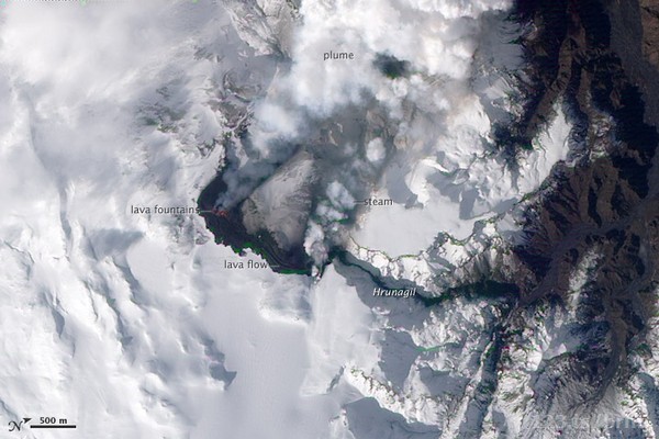 NASA loftmynd Fimmvörðuháls