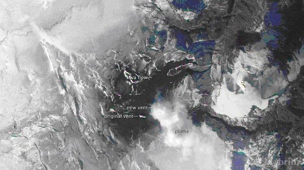 NASA Loftmynd Fimmvörðuháls